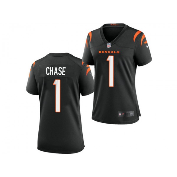 Cincinnati Bengals #1 Ja'Marr Chase Women's Black Vapor Limited Jersey