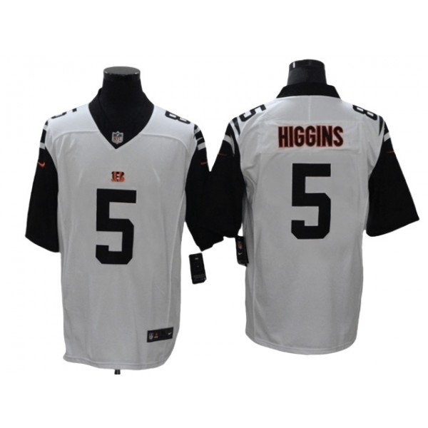 Cincinnati Bengals #5 Tee Higgins White Color Rush Limited Jersey