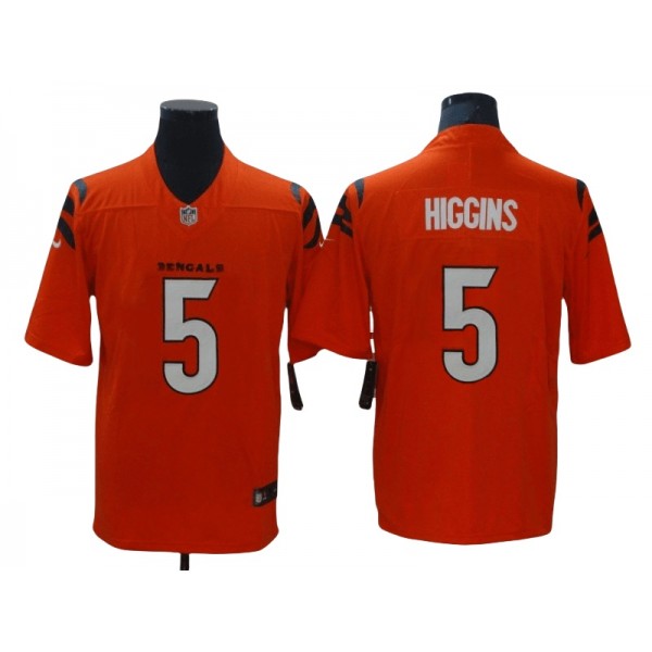 Cincinnati Bengals #5 Tee Higgins Orange Vapor Limited Jersey