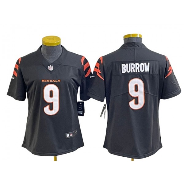 Cincinnati Bengals #9 Joe Burrow Women's Black Vapor Limited Jersey