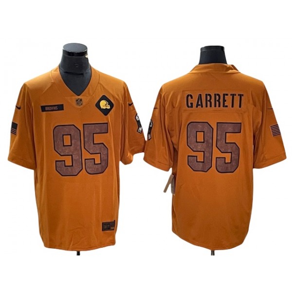 Cleveland Browns #95 Myles Garrett 2023 Brown Salute To Service Limited Jersey