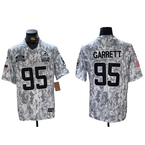 Cleveland Browns #95 Myles Garrett Arctic Camo 2024 Salute To Service Limited Jersey