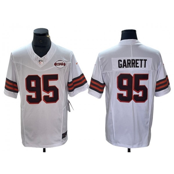 Cleveland Browns #95 Myles Garrett White 1946 Collection Vapor F.U.S.E. Limited Jersey