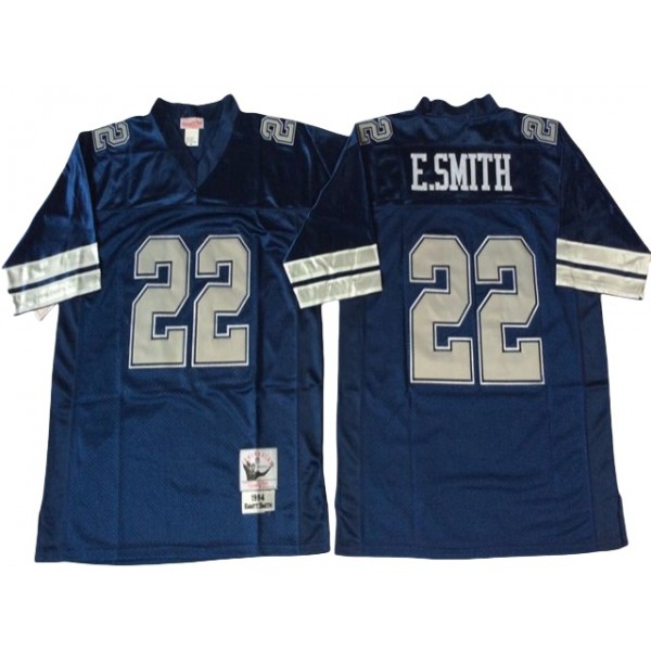 Dallas Cowboys #22 Emmitt Smith 1994 Throwback Navy Blue Jersey