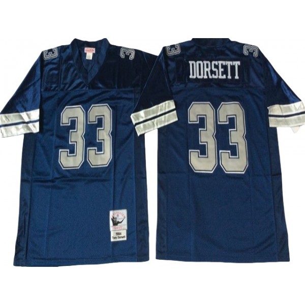 Dallas Cowboys #33 Tony Dorsett 1984 Throwback Navy Blue Jersey