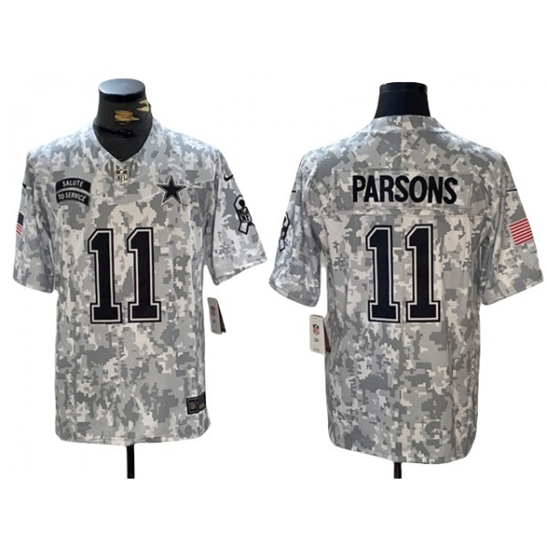 Dallas Cowboys #11 Micah Parsons Arctic Camo 2024 Salute To Service Limited Jersey