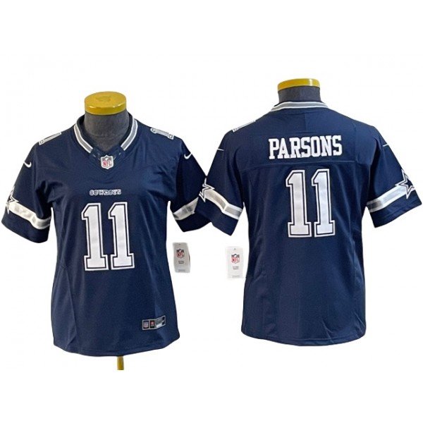 Dallas Cowboys #11 Micah Parsons Women's Blue Vapor F.U.S.E. Limited Jersey