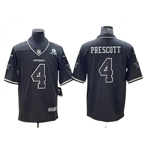 Dallas Cowboys #4 Dak Prescott Black Shadow Limited Jersey