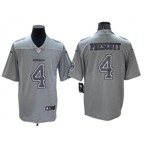 Dallas Cowboys #4 Dak Prescott Gray Atmosphere Fashion Limited Jersey