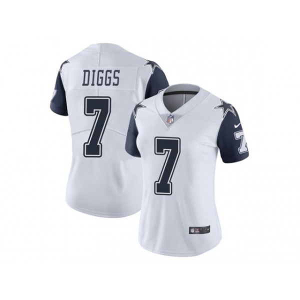 Dallas Cowboys #7 Trevon Diggs Women's White Alternate Vapor Limited Jersey