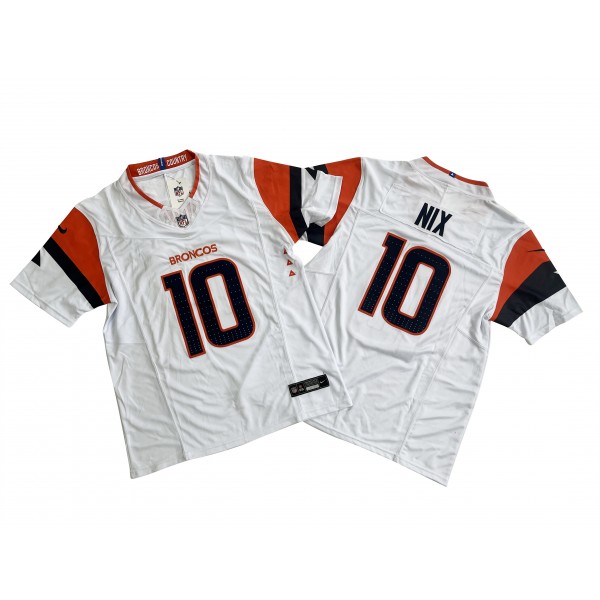 Denver Broncos #10 Bo Nix White Vapor F.U.S.E. Limited Jersey