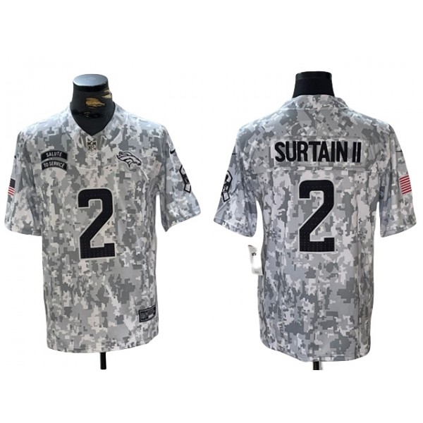 Denver Broncos #2 Pat Surtain II Arctic Camo 2024 Salute To Service Limited Jersey