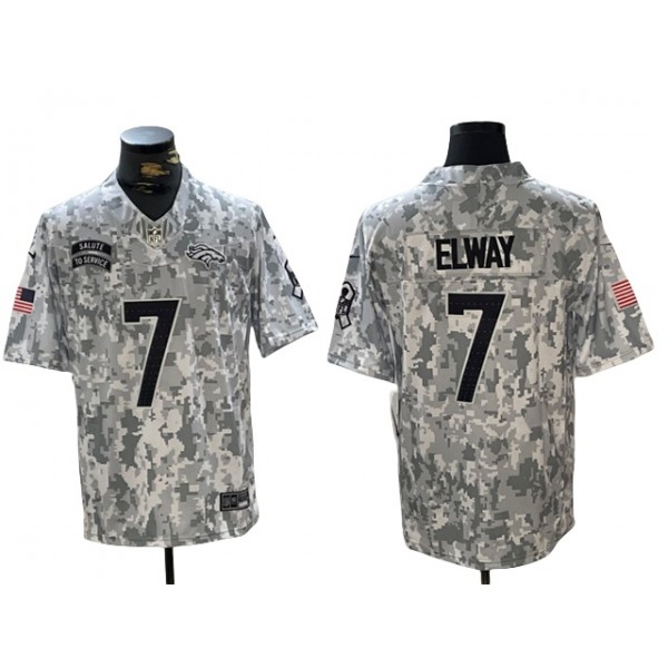 Denver Broncos #7 John Elway Arctic Camo 2024 Salute To Service Limited Jersey