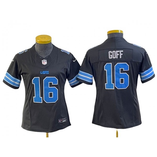 Detroit Lions #16 Jared Goff Women's 2024 Black Vapor F.U.S.E. Limited Jersey