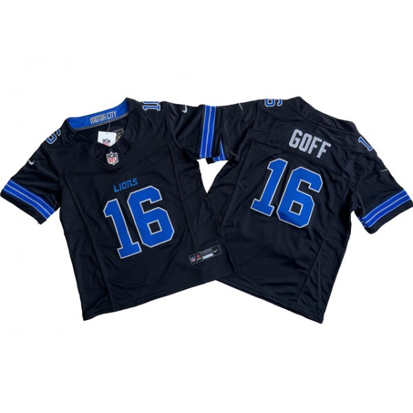 Detroit Lions #16 Jared Goff Youth 2024 Black Vapor F.U.S.E. Limited Jersey