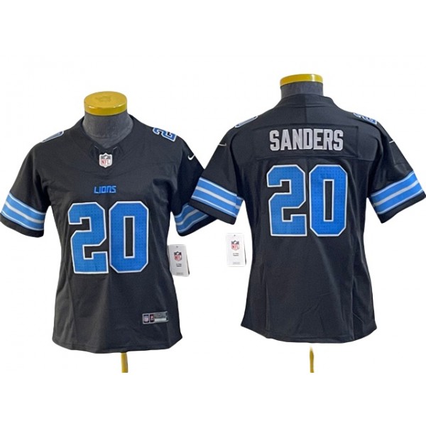 Detroit Lions #20 Barry Sanders Women's 2024 Black Vapor F.U.S.E. Limited Jersey