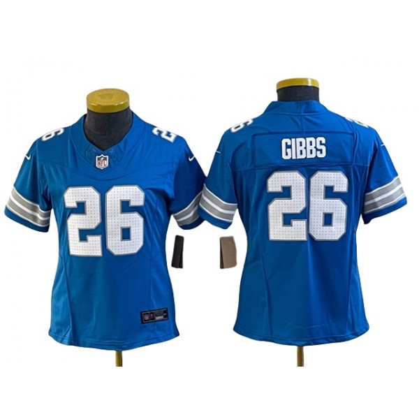 Detroit Lions #26 Jahmyr Gibbs Women's 2024 Blue Vapor F.U.S.E. Limited Jersey