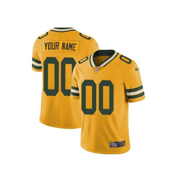 Green Bay Packers #00 Yellow Vapor Custom Jersey