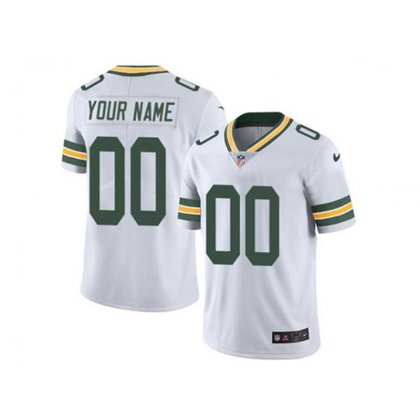 Green Bay Packers #00 White Vapor Custom Jersey