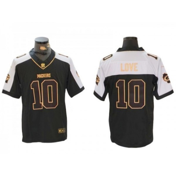 Green Bay Packers #10 Jordan Love Black Gold Vapor F.U.S.E Limited Jersey