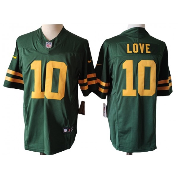 Green Bay Packers #10 Jordan Love Alternate Green Vapor F.U.S.E Limited Jersey