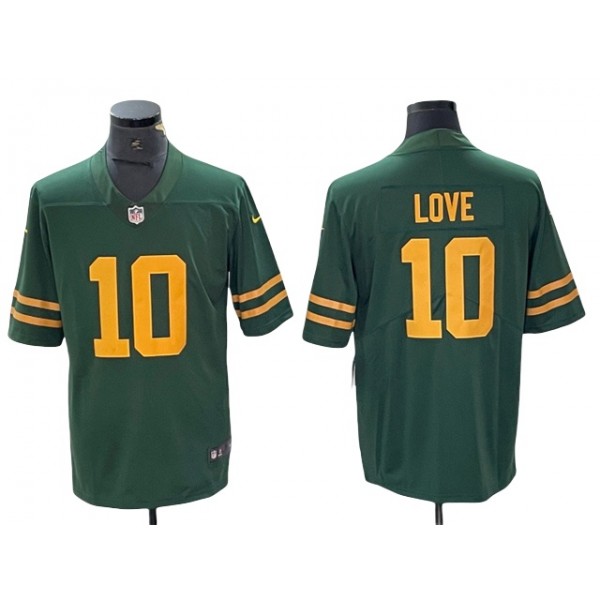 Green Bay Packers #10 Jordan Love Alternate Green Vapor Limited Jersey