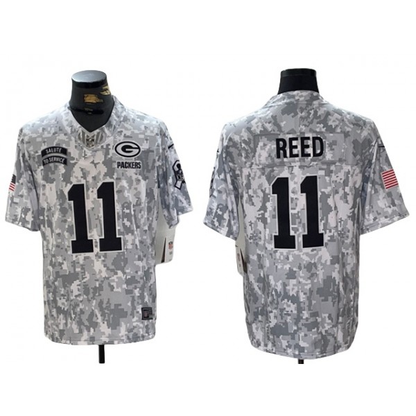 Green Bay Packers #11 Jayden Reed Arctic Camo 2024 Salute To Service Limited Jersey