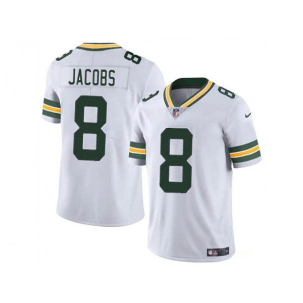 Green Bay Packers #8 Josh Jacobs White Vapor Limited Jersey