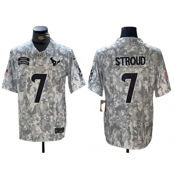 Houston Texans #7 C.J. Stroud Arctic Camo 2024 Salute To Service Limited Jersey