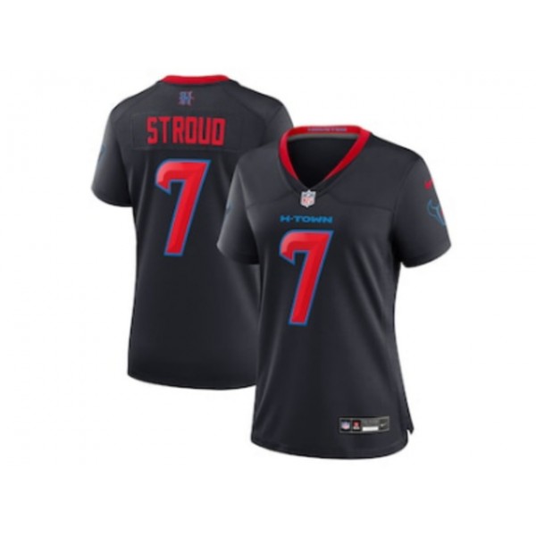 Houston Texans #7 C.J. Stroud Women's 2024 Alternate Navy Vapor Limited Jersey