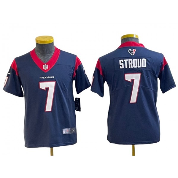 Houston Texans #7 C.J. Stroud Youth Navy Vapor Limited Jersey