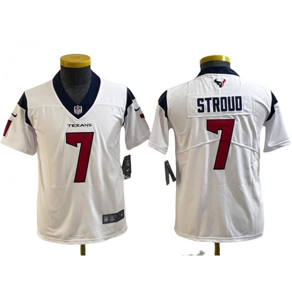 Houston Texans #7 C.J. Stroud Youth White Vapor Limited Jersey