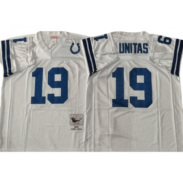 Baltimore Colts #19 Johnny Unitas 1967 Throwback White Jersey