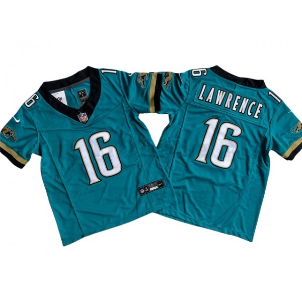 Jacksonville Jaguars #16 Trevor Lawrence Youth Teal Prowler Throwback Vapor F.U.S.E. Limited Jersey