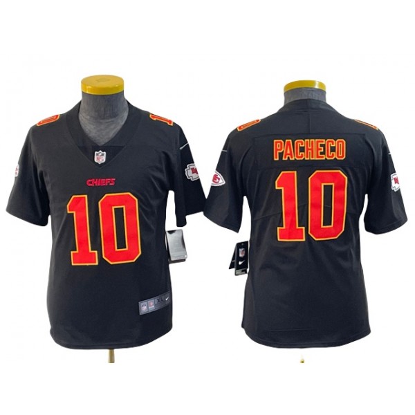 Kansas City Chiefs #10 Isaih Pacheco Youth Black Fashion Limited Jersey