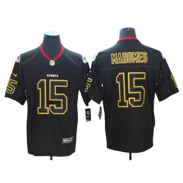 Kansas City Chiefs #15 Patrick Mahomes Black Shadow Limited Jersey