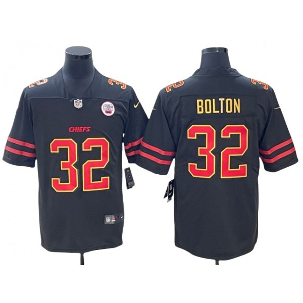 Kansas City Chiefs #32 Nick Bolton Black Gold Vapor Limited Jersey