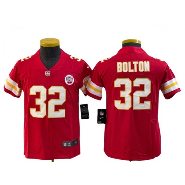 Kansas City Chiefs #32 Nick Bolton Youth Red Vapor Limited Jersey