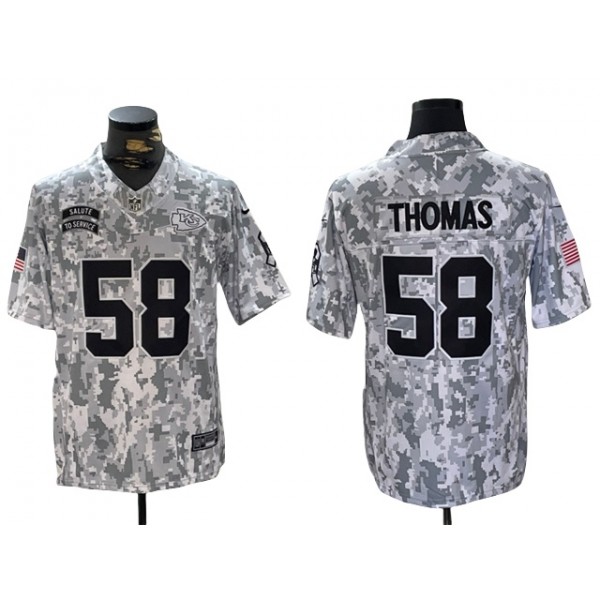 Kansas City Chiefs #58 Derrick Thomas Arctic Camo 2024 Salute To Service Limited Jersey