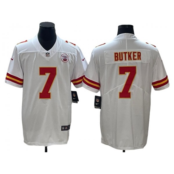 Kansas City Chiefs #7 Harrison Butker White Vapor Limited Jersey