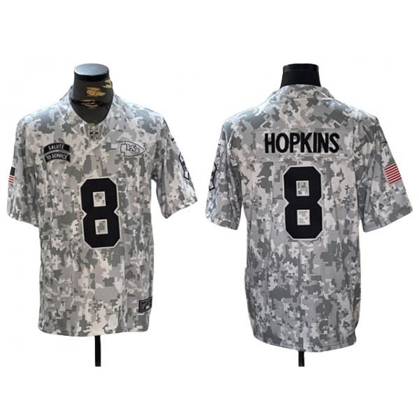 Kansas City Chiefs #8 DeAndre Hopkins Arctic Camo 2024 Salute To Service Limited Jersey