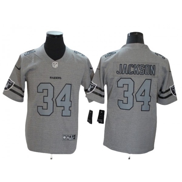 Las Vegas Raiders #34 Bo Jackson Gray Gridiron Gray Limited Jersey