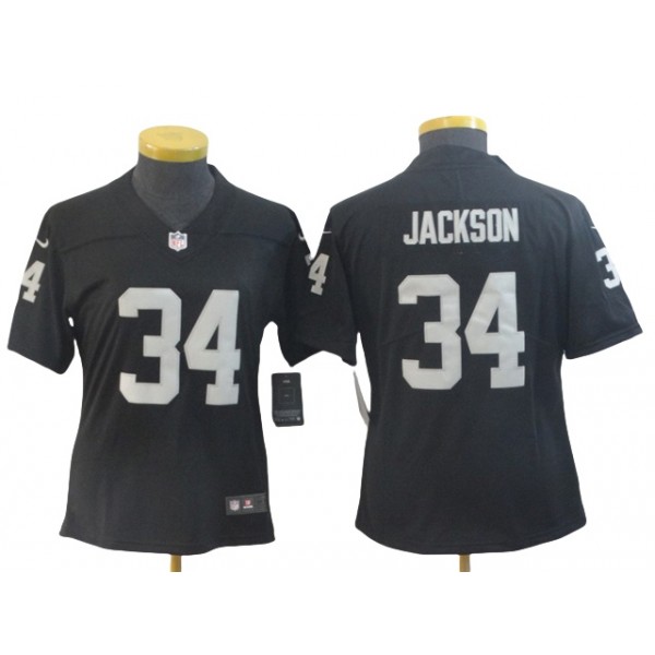 Las Vegas Raiders #34 Bo Jackson Women's Black Vapor Limited Jersey