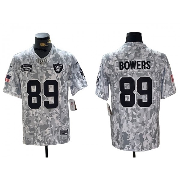 Las Vegas Raiders #89 Brock Bowers Arctic Camo 2024 Salute To Service Limited Jersey