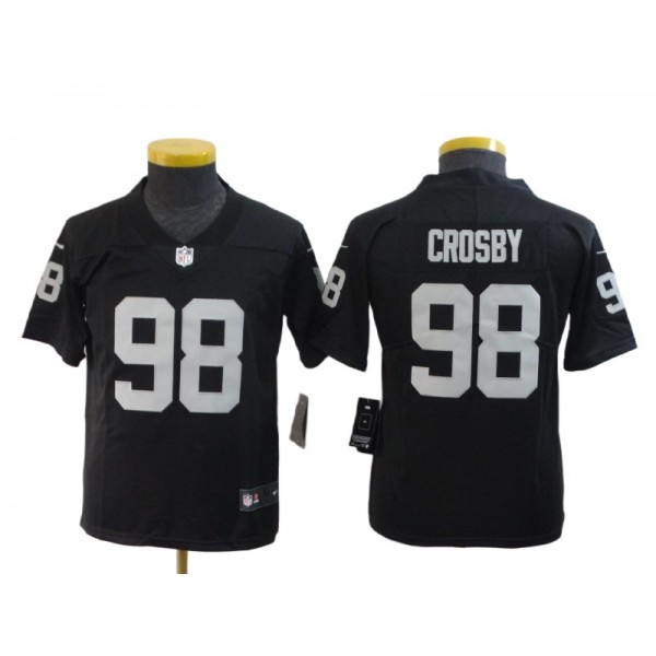 Las Vegas Raiders #98 Maxx Crosby Youth Black Vapor Limited Jersey