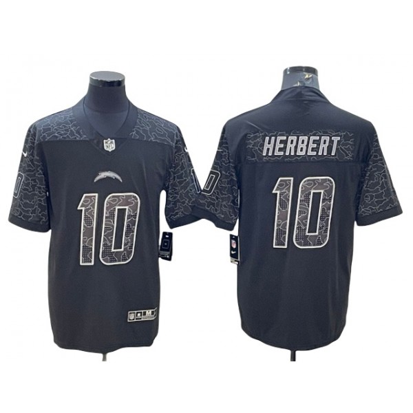 Los Angeles Chargers #10 Justin Herbert Black RFLCTV Limited Jersey