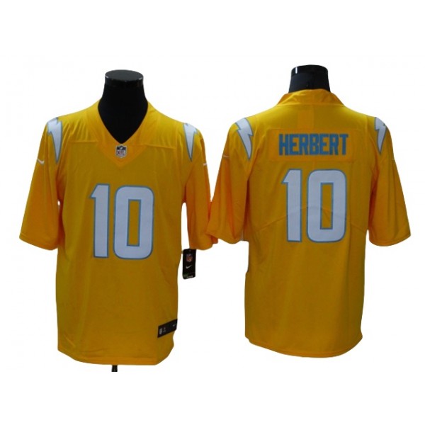 Los Angeles Chargers #10 Justin Herbert Gold Inverted Limited Jersey