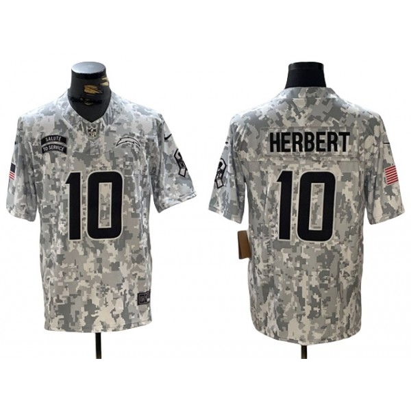 Los Angeles Chargers #10 Justin Herbert Arctic Camo 2024 Salute To Service Limited Jersey