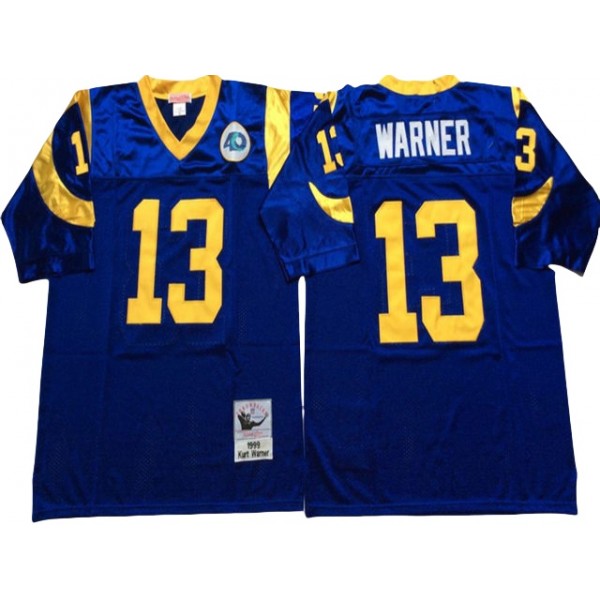 St. Louis Rams #13 Kurt Warner Throwback Blue Jersey