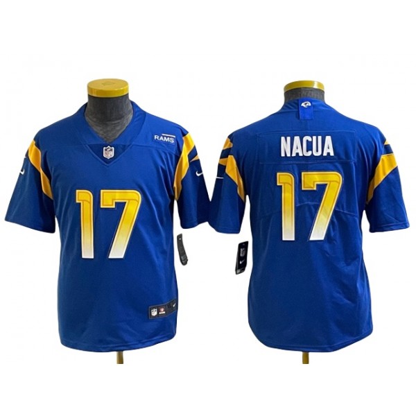 Los Angeles Rams #17 Puka Nacua Youth Royal Vapor Limited Jersey